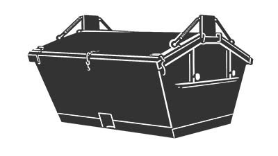 Icon geschlossene Mulde – Container in Seitenansicht Einfarbiges Icon einer geschlossenen Mulde in Seitenansicht für Container- und Entsorgungsdienstleistungen